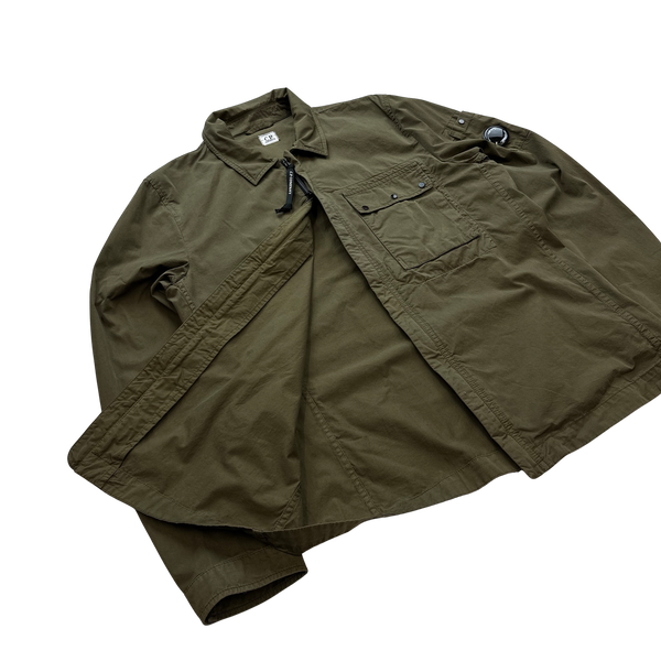 CP Company Khaki Zipped Lens Viewer Overshirt - XL