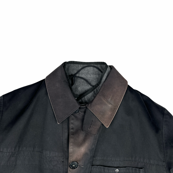 Stone Island 1999 Grey Vintage Wool Lined Duffle Jacket - XL