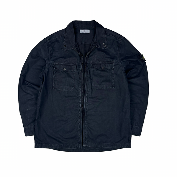 Stone Island 2015 Navy Thick Cotton Overshirt - XXL