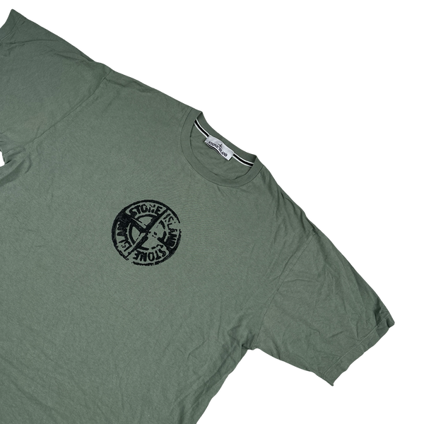 Stone Island 2023 Green Graphic Compass Short Sleeved T Shirt - Medium