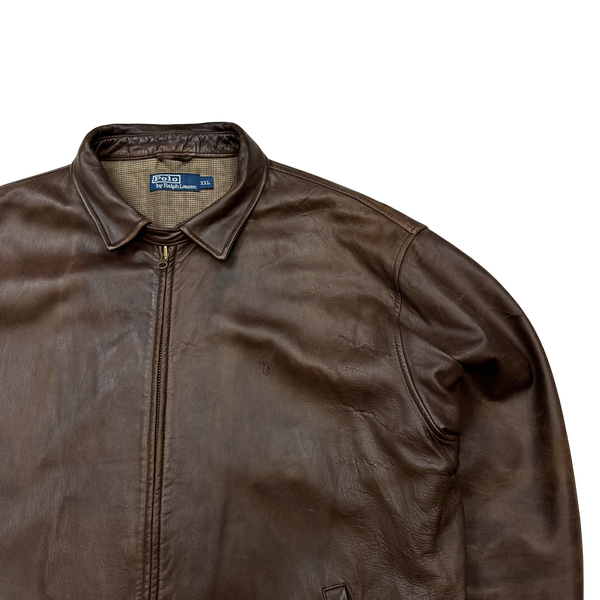 Ralph Lauren Brown Heavyweight Leather Jacket - XXL