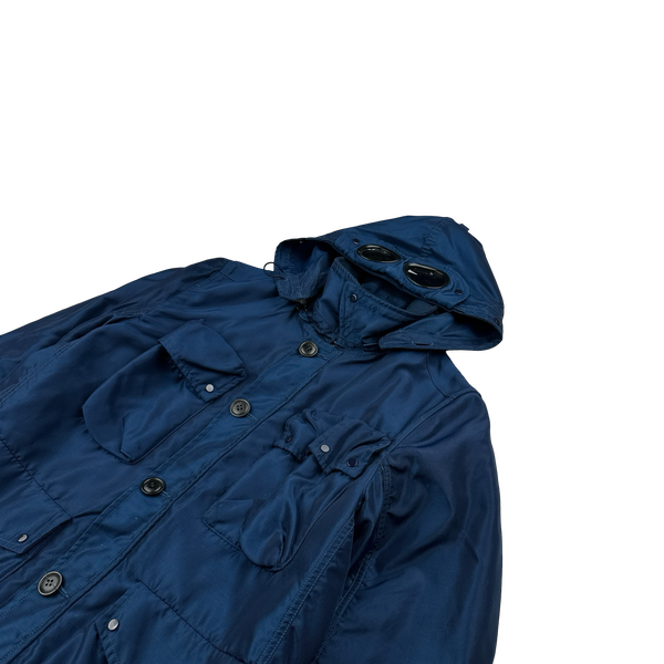 CP Company Blue Nysack Shimmer Multipocket Goggle Jacket - Small