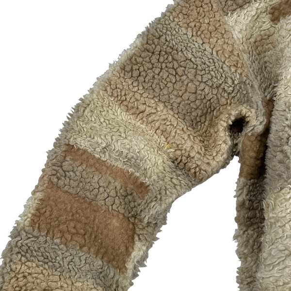 Stussy Teddy Fleece Hooded Spellout Pullover Jumper - Large