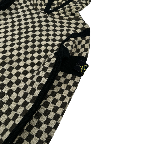 Stone Island 2010 Chequered Sample Wool Knit Hoodie VERY RARE - Medium