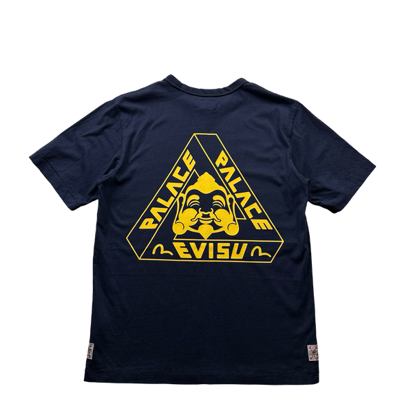 Palace X Evisu Navy T Shirt - Large