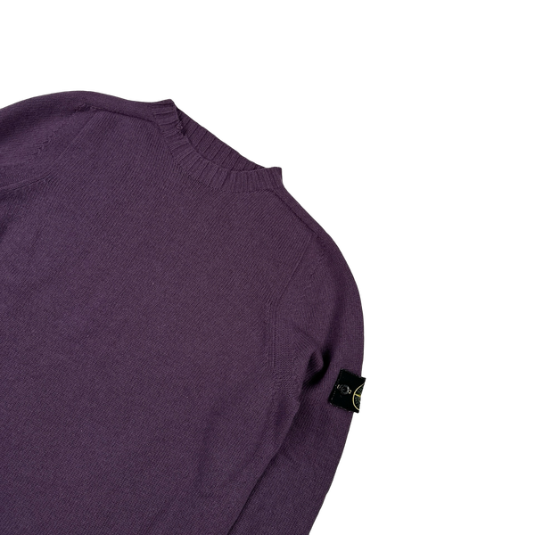 Stone Island 2020 Purple Wool Pullover Mock Neck Jumper - XL
