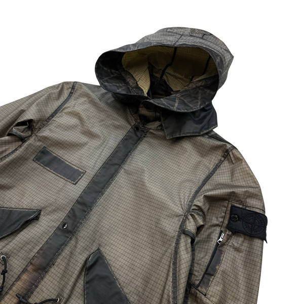 Stone Island 2014 Brown Shadow Project DPM Grid-R Inverse Long Jacket - Large