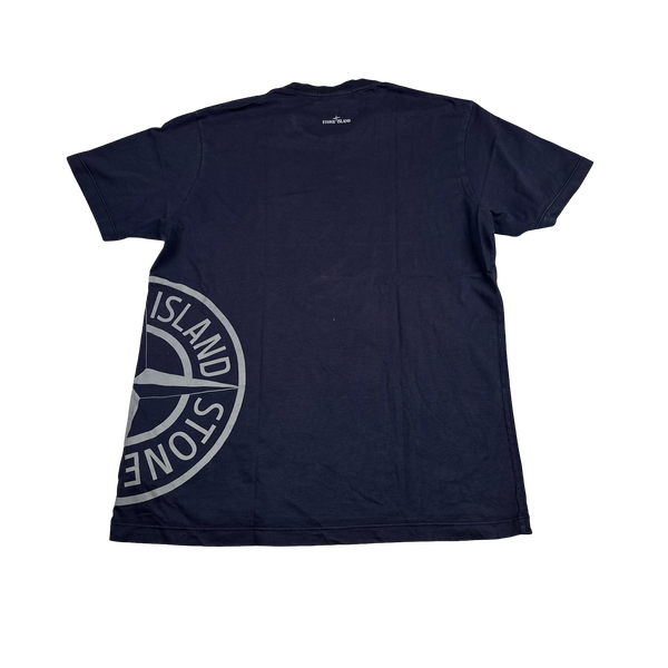 Stone Island 2013 Navy Reflective Compass Cotton T Shirt - XL