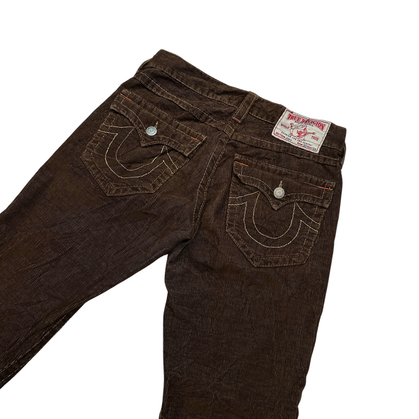 True Religion Joey Brown Corduroy Bootcut Fit Jeans - 30"