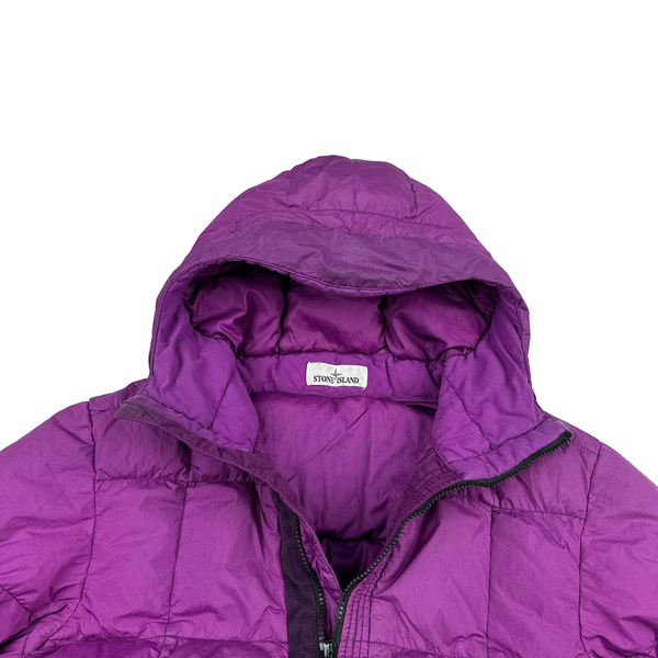 Stone Island 2018 Fuchia Down Filled Crinkle Puffer Jacket - Medium