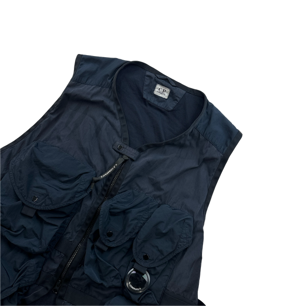 CP Company Navy 50 Fili Utility Vest - Medium