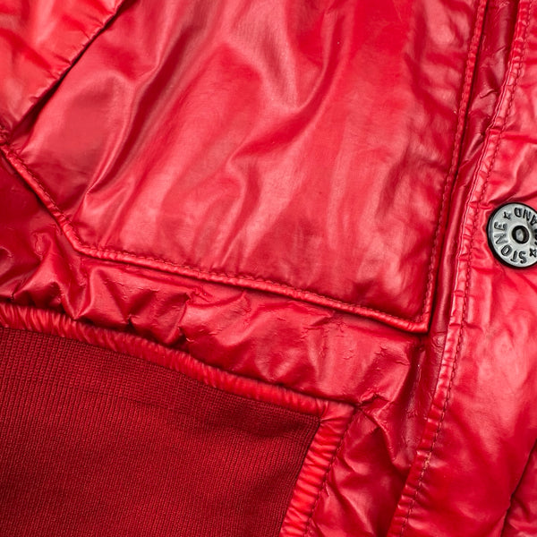 Stone Island 2012 Red 30th Anni Mussola Gommata Padded Jacket - Large