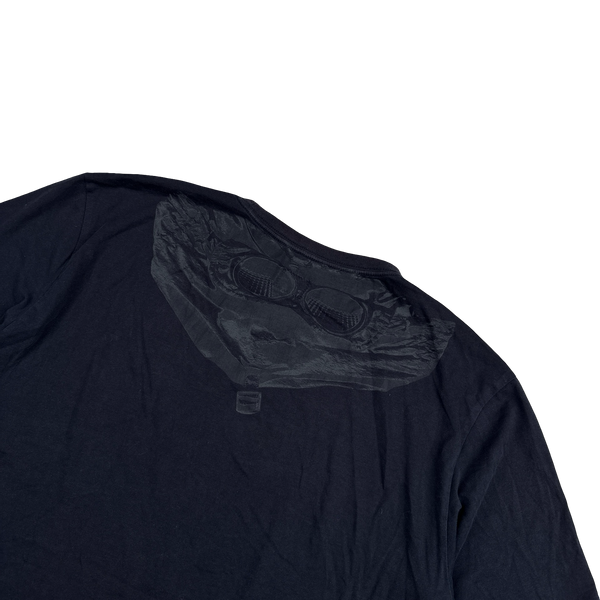 CP Company Navy Cotton Graphic Goggle Hood T Shirt - XL