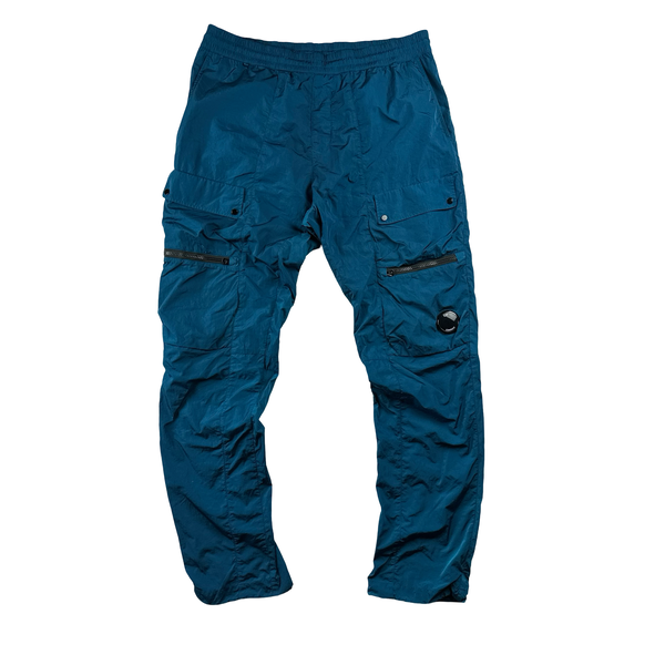 CP Company Blue Nylon / Cotton Joggers - Medium