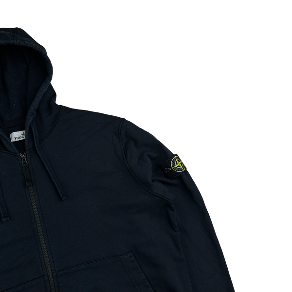 Stone Island 2020 Navy Cotton Zipped Hoodie - XXL