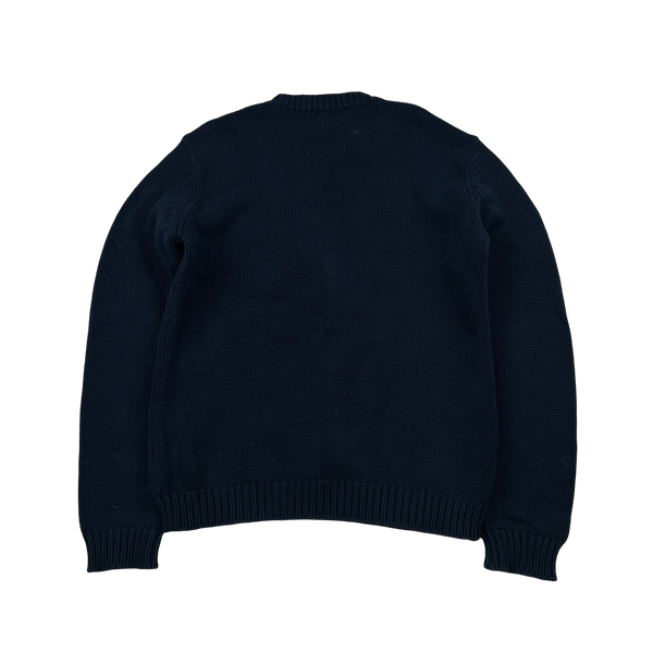 Ralph Lauren Polo Jeans Cotton Spellout Knit Crewneck Jumper - Large