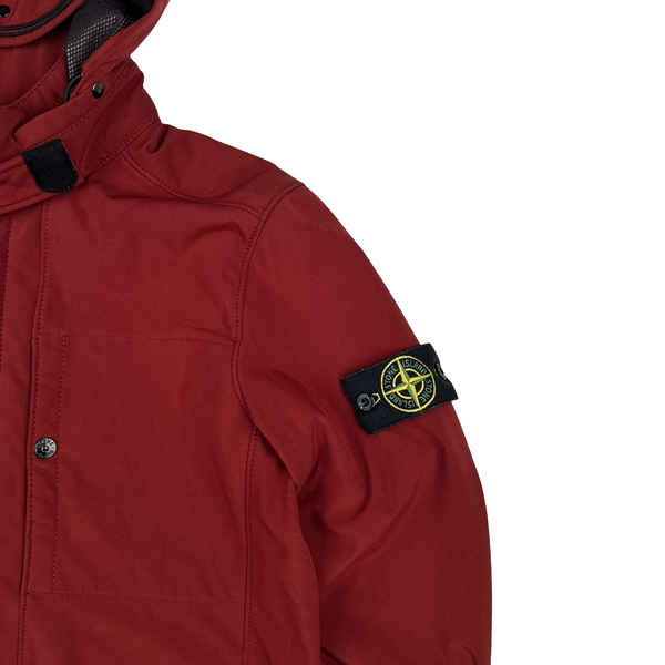 Stone Island 2012 Maroon Fleece Lined Soft Shell Jacket - Medium