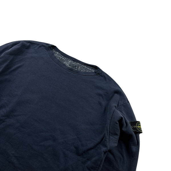 Stone Island Vintage 1994 Navy Thermical Lining Cotton Jumper - Large