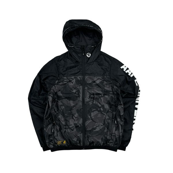 BAPE Camo Lightweight Arm Spellout Hooded Track Jacket - Small