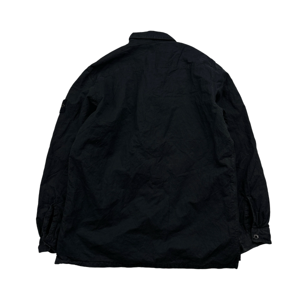 Stone Island 2002 Vintage Black Cotton Overshirt - Large