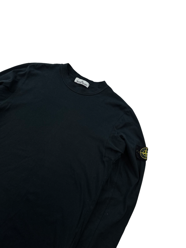 Stone Island 2017 Black Longsleeve Cotton Top - Medium