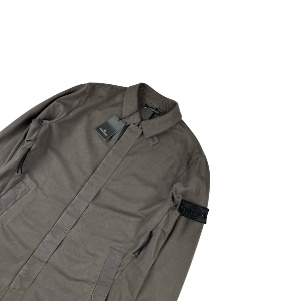 Stone Island 2012 Brown Cotton Resin Coated Shadow Project Trench - XL