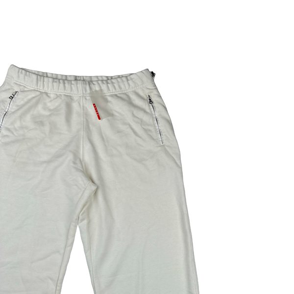 Prada Deadstock White Red Tab Cotton Joggers - 34"