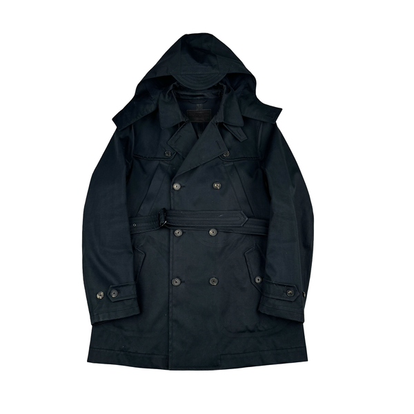 Salvatore Ferragamo Navy Trench Coat Jacket - Large