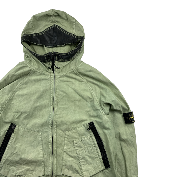 Stone Island 2006 Laminated Cotton Hooded Jacket XL Mat s Island