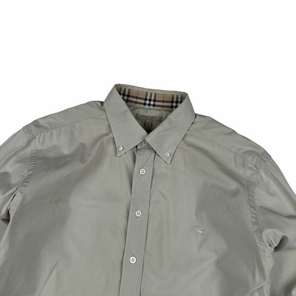 Burberry Grey Button Up Shirt - Large