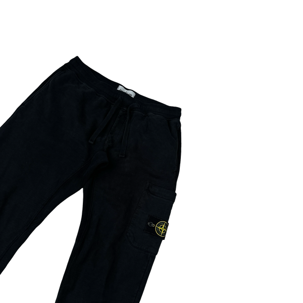 Stone Island Black Cotton Joggers - Medium