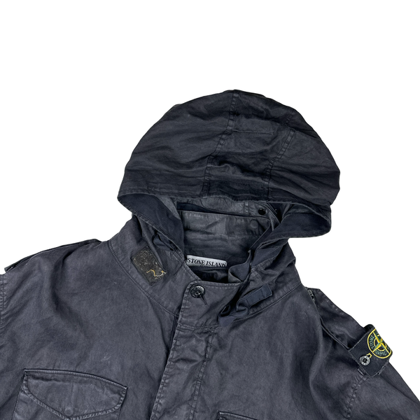 Stone Island 2005 Navy Shoulder Badge Lino Flax Dutch Rope Jacket - 3XL