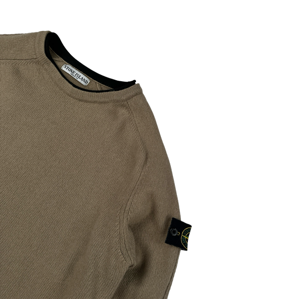 Stone Island 2005 Brown Wool Crewneck Jumper - Medium