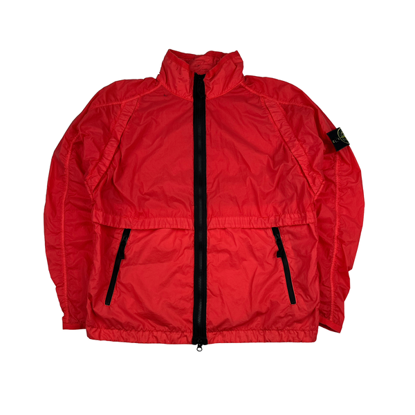 Stone Island 2019 Red Lamy Velour Jacket - Medium