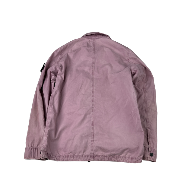 Stone Island 2020 Pink Zipped Cotton Overshirt - Small