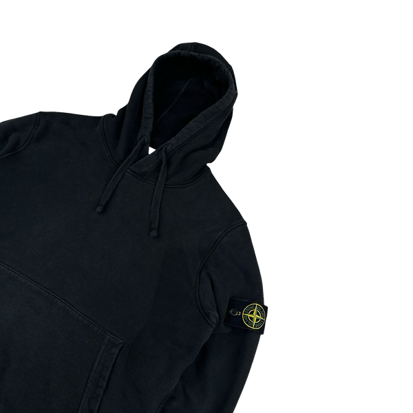 Stone Island 2020 Black Cotton Pullover Hoodie - Medium