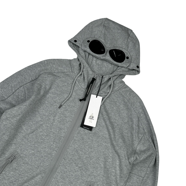CP Company Grey Cotton Goggle Hoodie - Medium