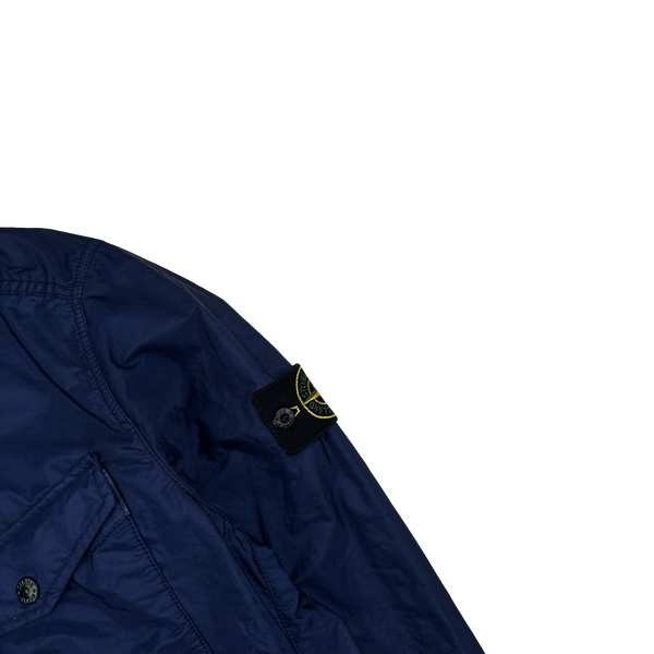 Stone Island 2015 Blue Lamy Flock Velvet Lined Jacket - Medium