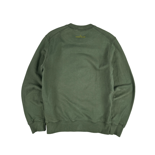 Stone Island 2021 Green 3D Rubber Logo Sweatshirt - Small