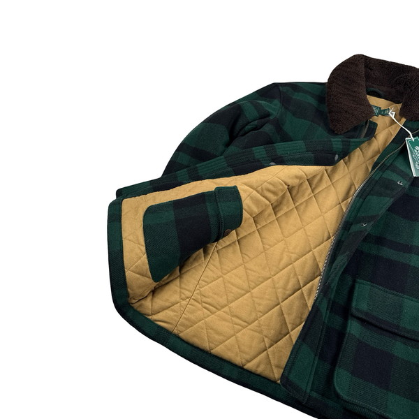 Ralph Lauren Wool Flannel Quilted Lined Shearling Collar Jacket - Large
