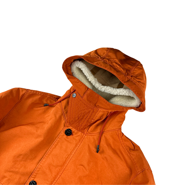Stone Island Orange David TC Blanket Lined Fishtail Parka Jacket - XL