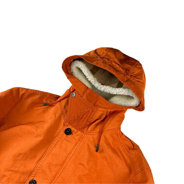 Stone Island Orange David TC Blanket Lined Fishtail Parka Jacket - XL