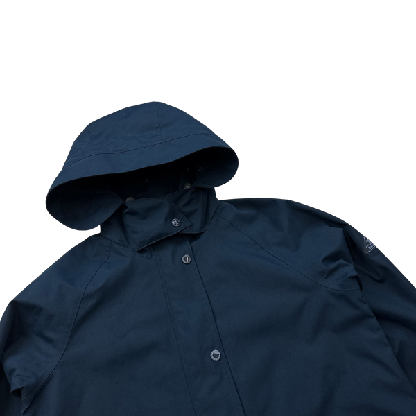 Barbour Mainlander Navy Long Hooded Jacket - Medium