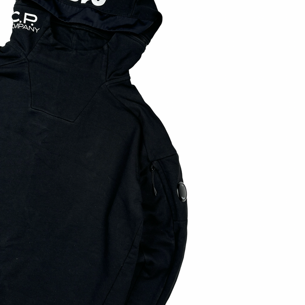 CP Company Black Lens Viewer Spellout On Hood Pullover Hoodie - XL