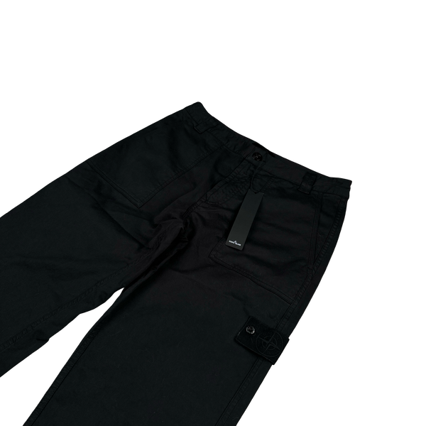 Stone Island 2024 Black Ghost Piece RE Fit Cargo Trousers - 30"