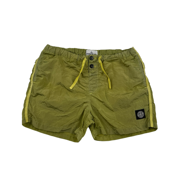 Stone Island 2019 Green Nylon Metal Swim Shorts - Medium