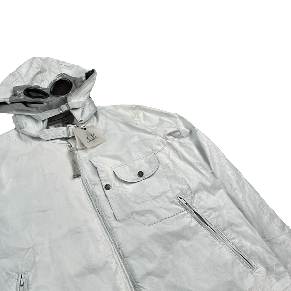 CP Company 2008 RARE White Hand Painted Mille Miglia Goggle Jacket - Large
