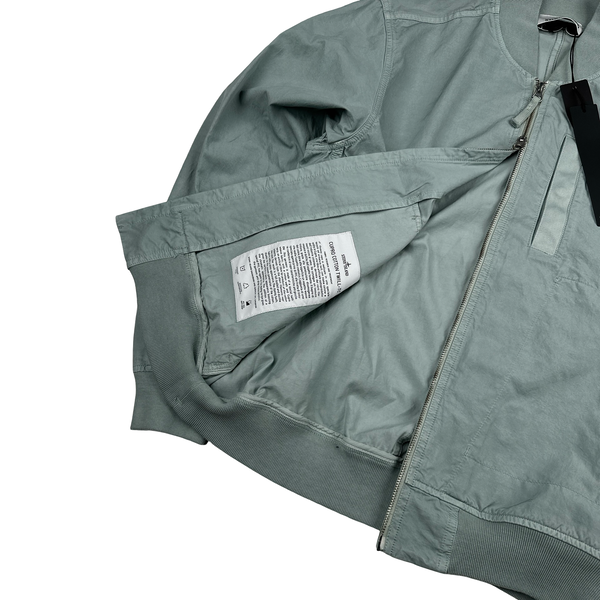 Stone Island 2023 Baby Blue Cupro Cotton Twill-TC Bomber Jacket - Small - XL