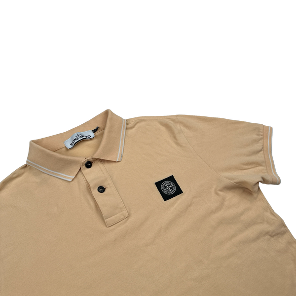 Stone Island 2018 Peach Cotton Polo Top - Medium