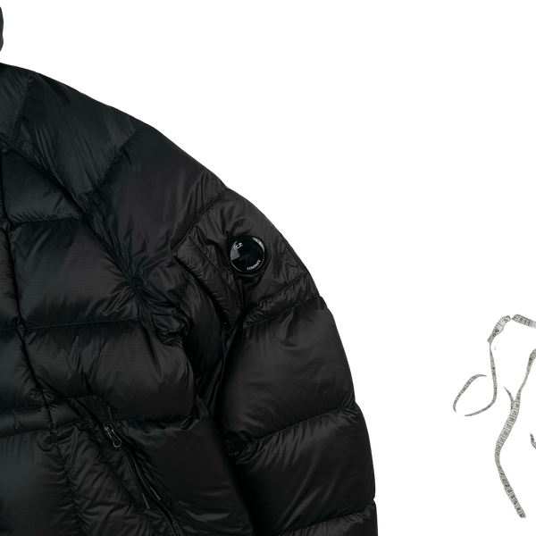 CP Company Black Down Filled DD Shell Lens Viewer Puffer Jacket - Large